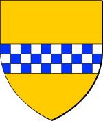 D'or, à la fasce échiquetée d'azur et d'argent